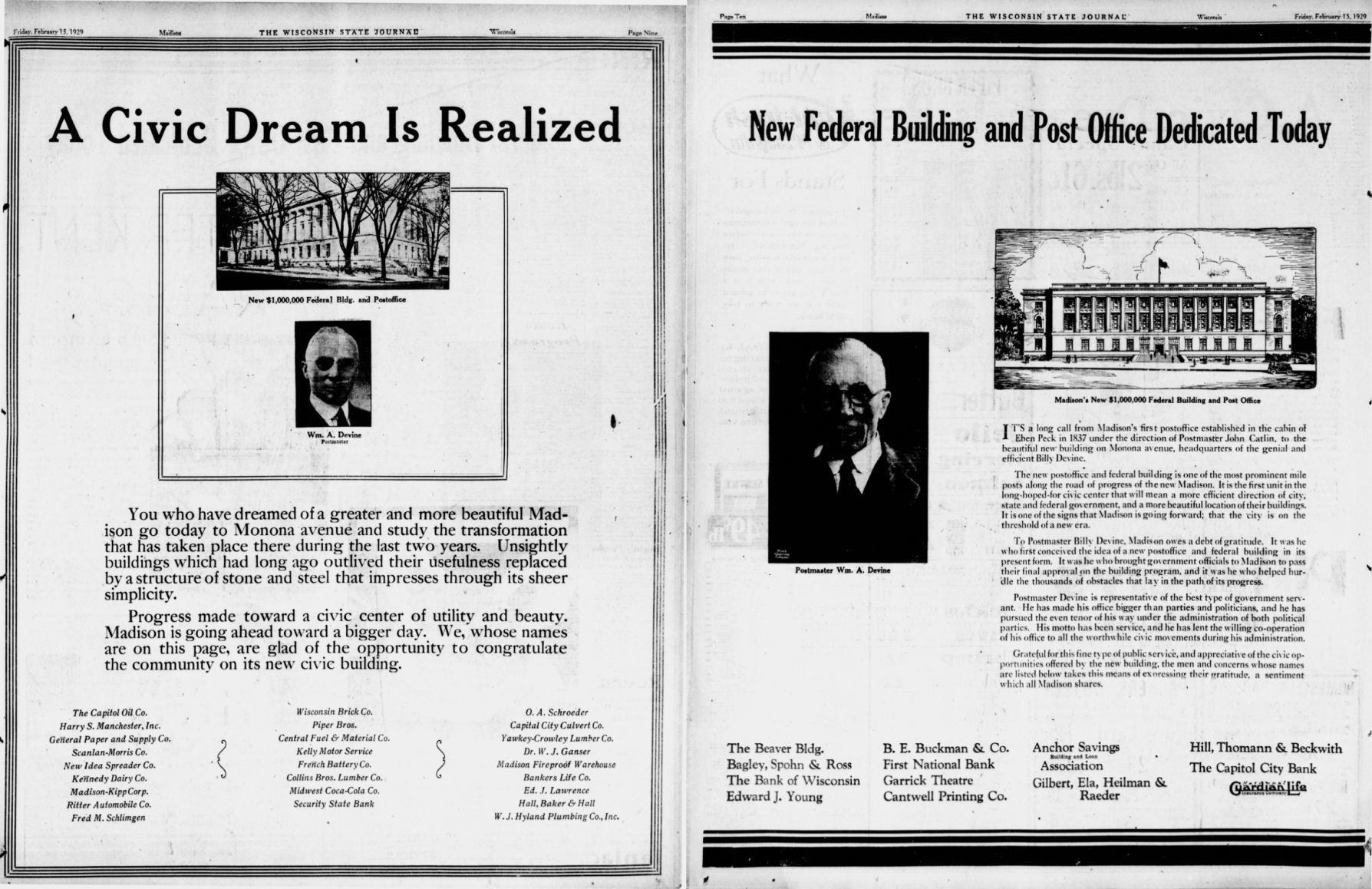 1929 ode to the Madison Municipal Building